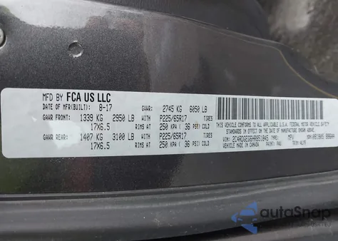 2017 Dodge Grand Caravan Gt z USA, uszkodzony, nr VIN 2C4RDGEG6HR851845